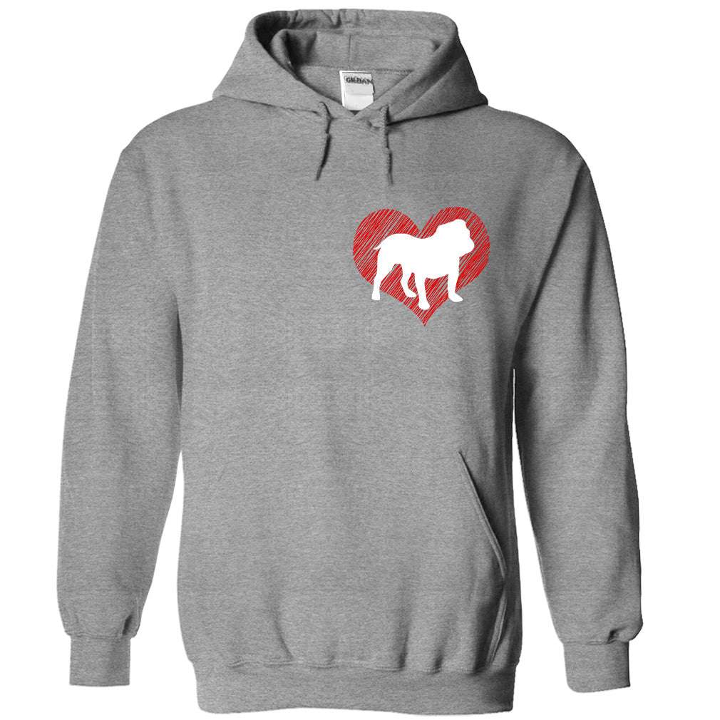 I Love Bulldog 2 Red Heart