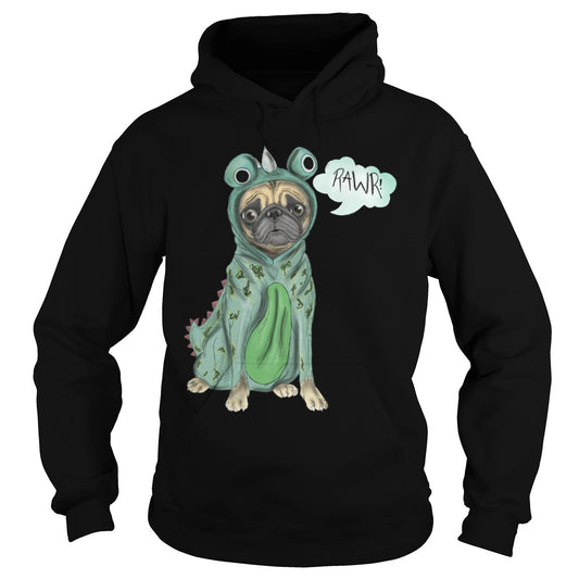 Pugsaurus Pug Dog Hoodie Papa Mama Men Women Dogs Lovers Sunfrog Hoodie