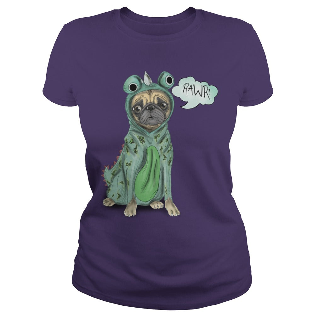 Pugsaurus Pug Dog Hoodie Papa Mama Men Women Dogs Lovers Sunfrog Hoodie