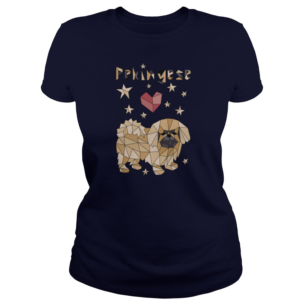 Geometric Pekingese T Shirt