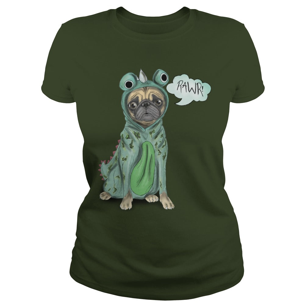 Pugsaurus Pug Dog Hoodie Papa Mama Men Women Dogs Lovers Sunfrog Hoodie
