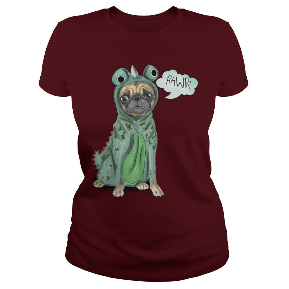 Pugsaurus Pug Dog Hoodie Papa Mama Men Women Dogs Lovers Sunfrog Hoodie