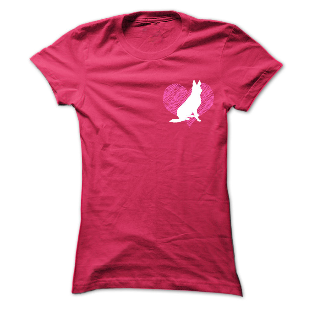 I Love German Shepherd 2 Pink Heart