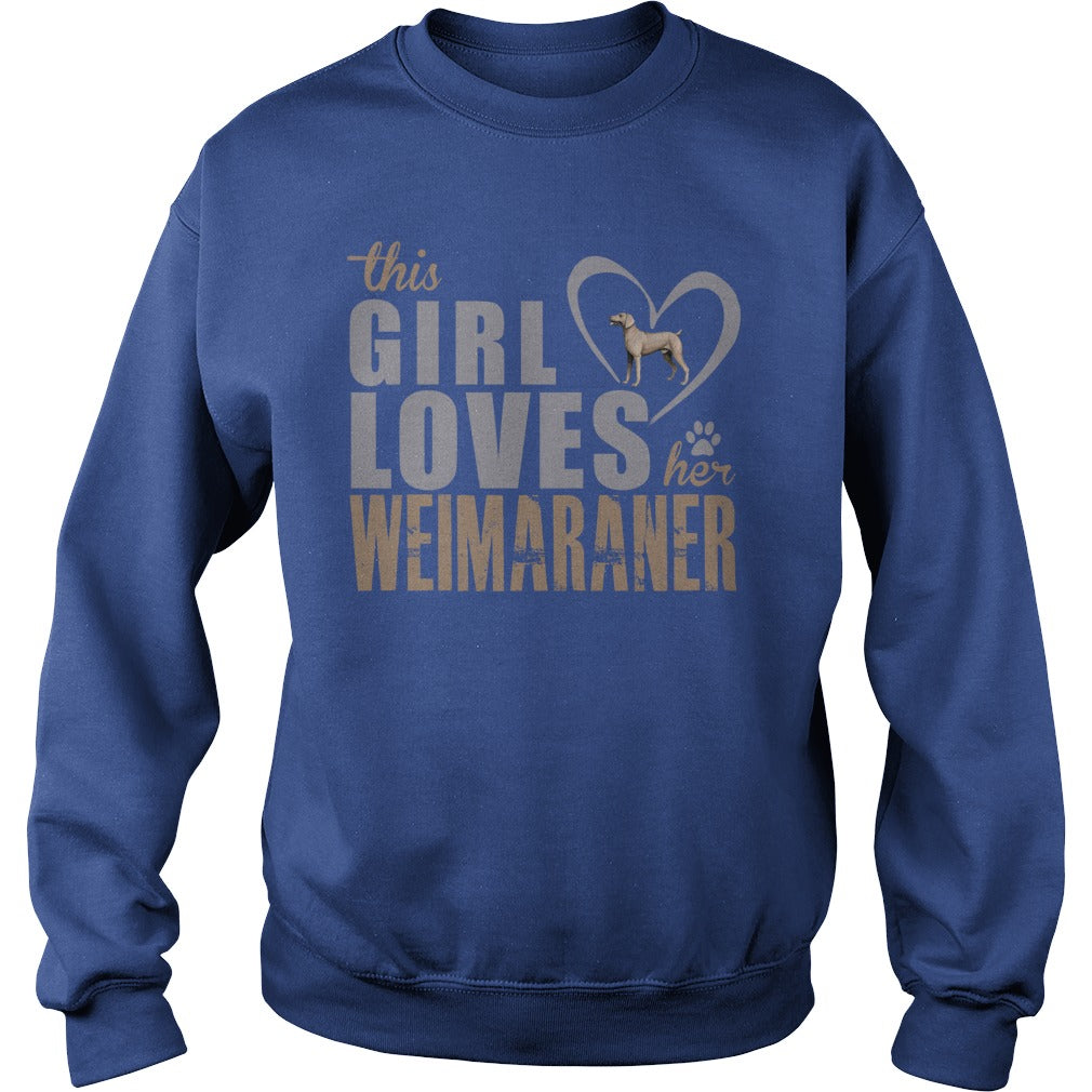 This Gril loves her Weimaraner