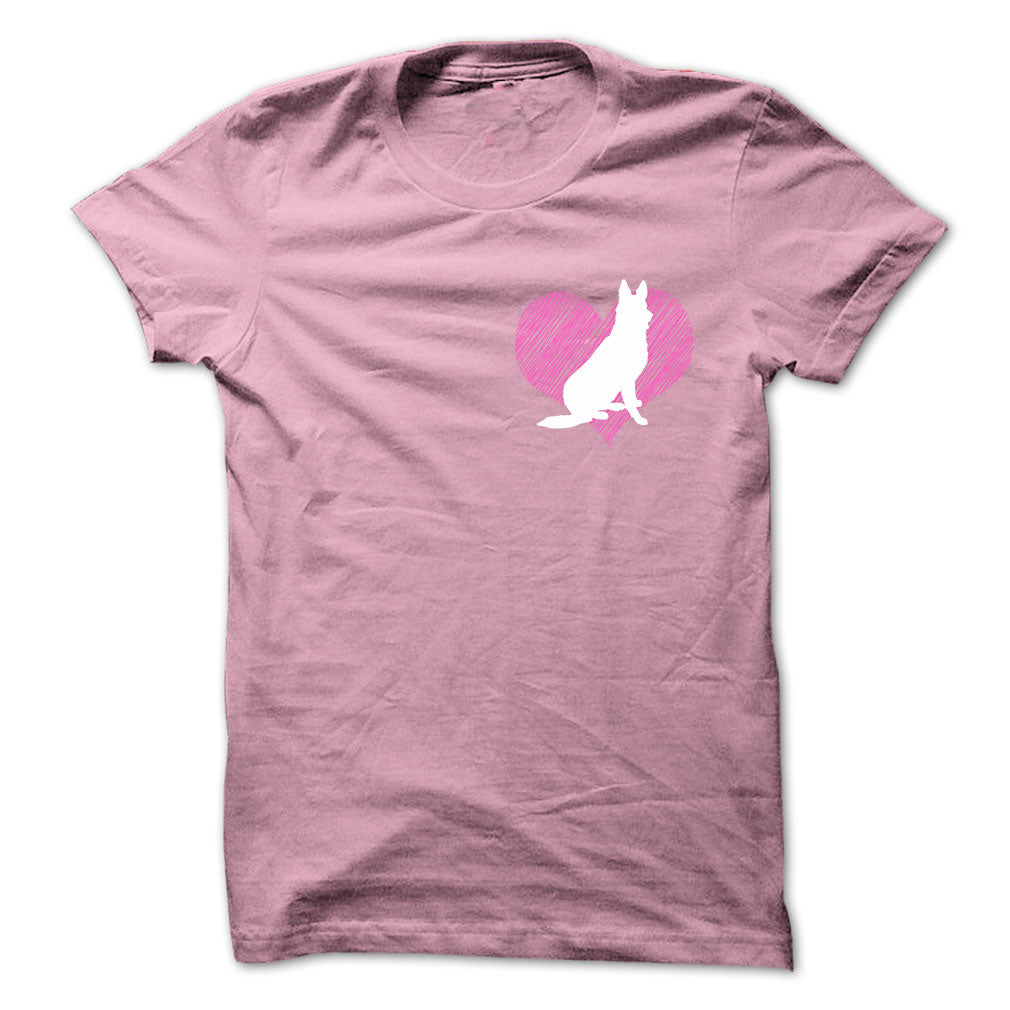 I Love German Shepherd 2 Pink Heart