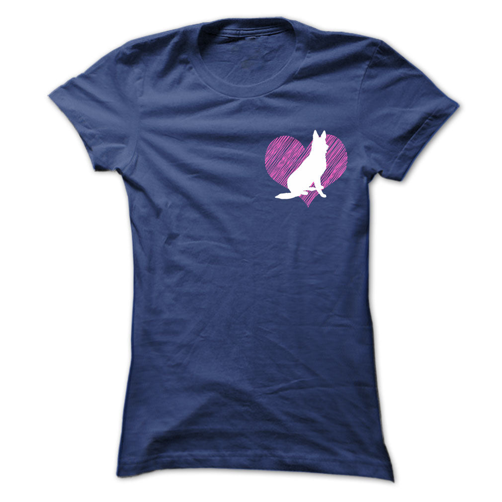 I Love German Shepherd 2 Pink Heart