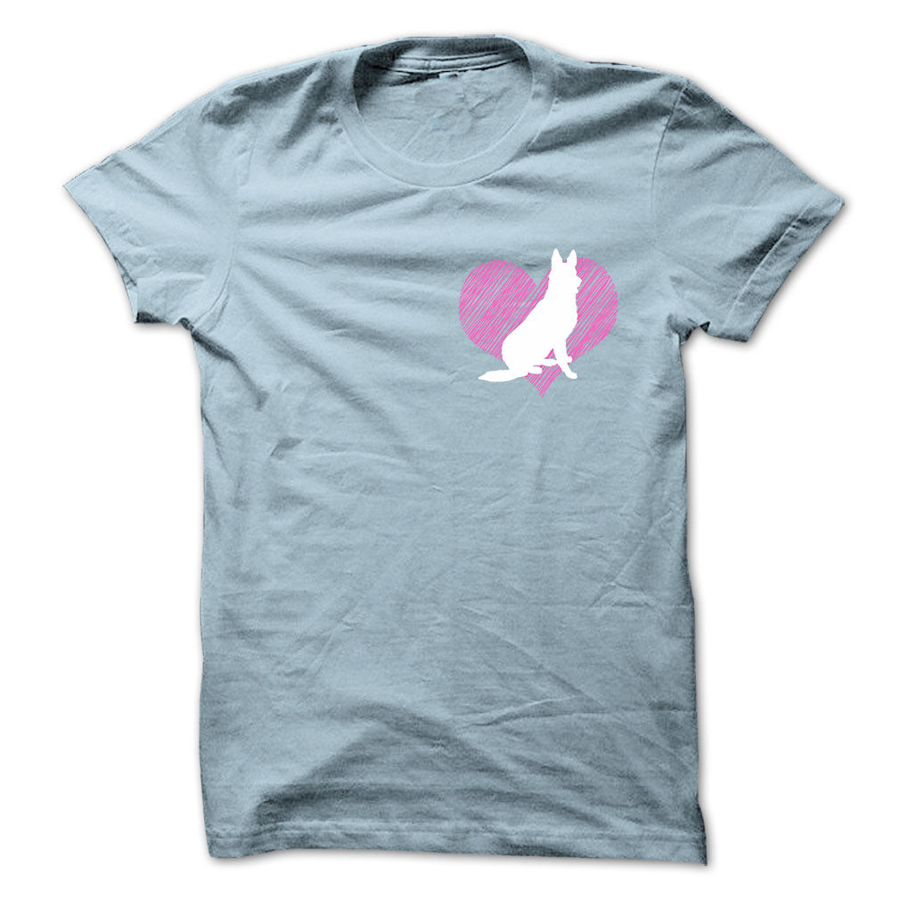 I Love German Shepherd 2 Pink Heart