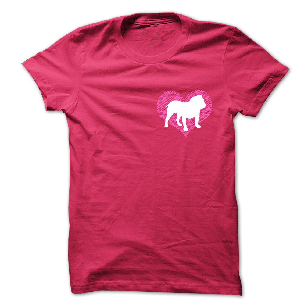 I Love Bulldog 2 Pink Heart