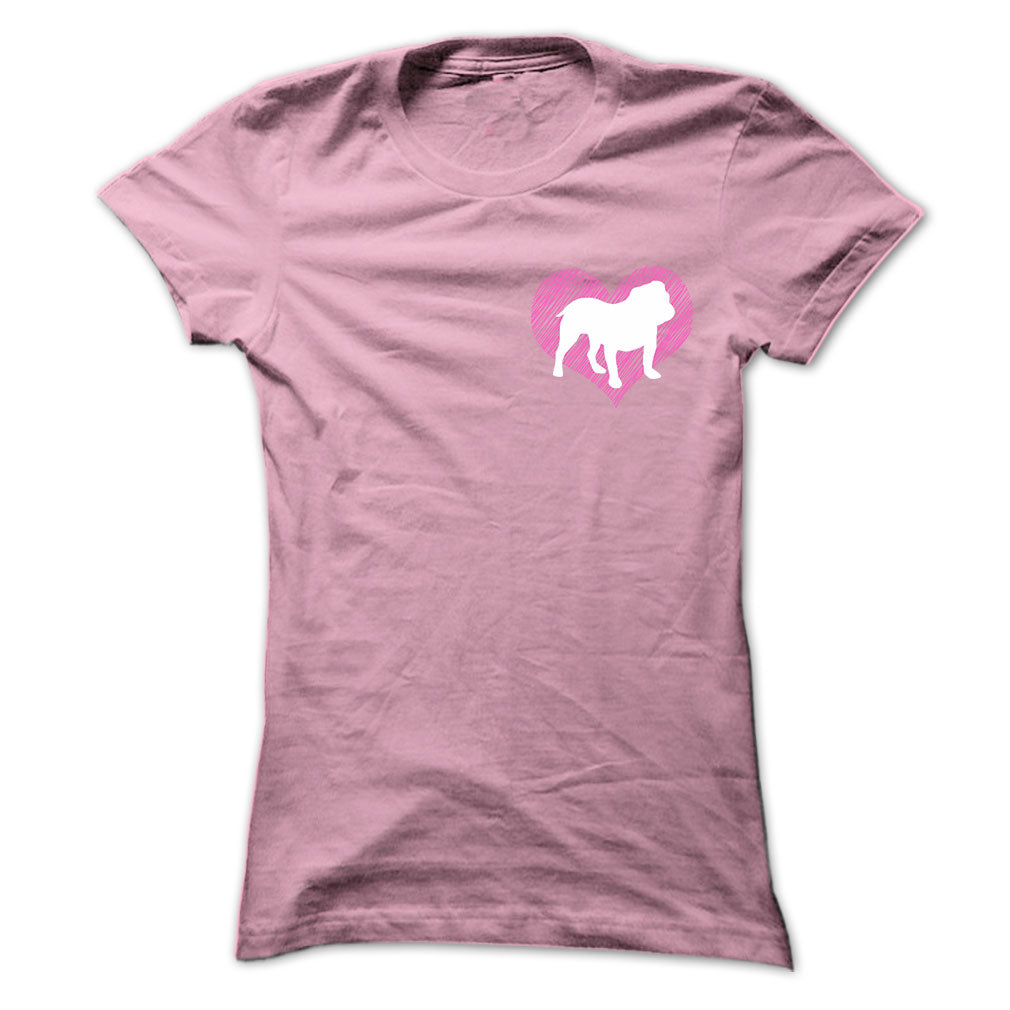 I Love Bulldog 2 Pink Heart