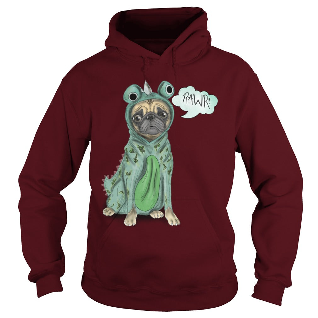 Pugsaurus Pug Dog Hoodie Papa Mama Men Women Dogs Lovers Sunfrog Hoodie