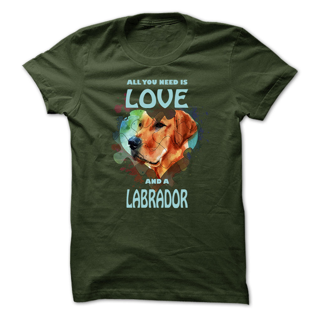 Labrador t-shirt - All you need is love and a labrador
