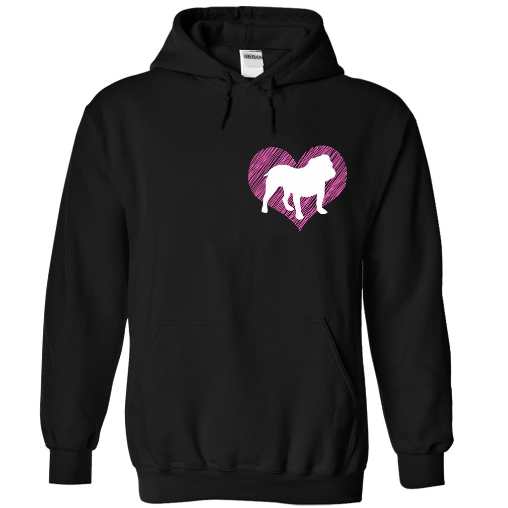 I Love Bulldog 2 Pink Heart