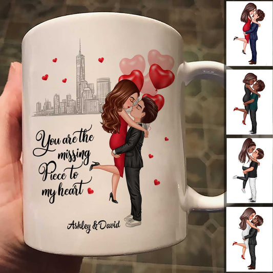 The Missing Piece To My Heart Valentine‘s Day Gift For Him, Gift For Her Personalized Mug