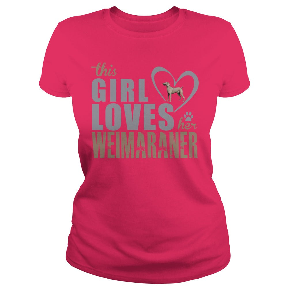This Gril loves her Weimaraner