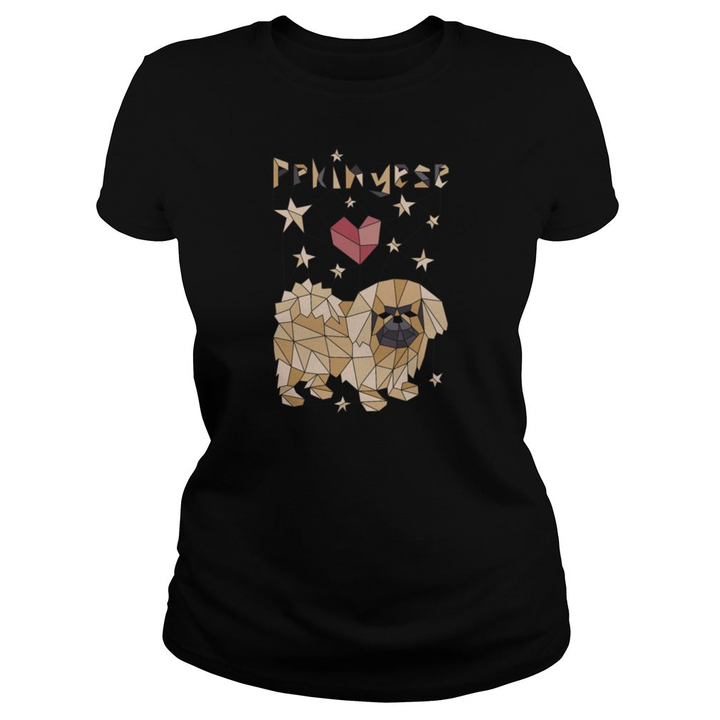 Geometric Pekingese T Shirt