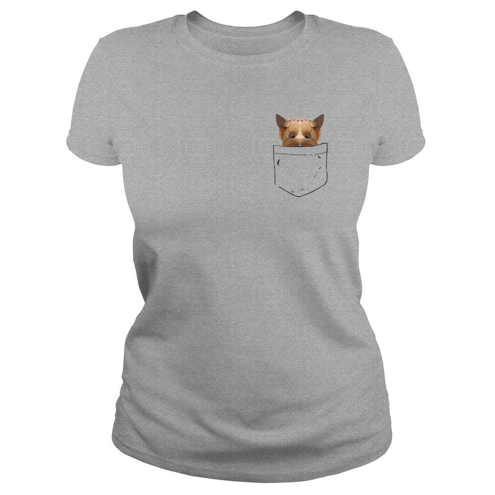 Yorkie in pocket T shirt