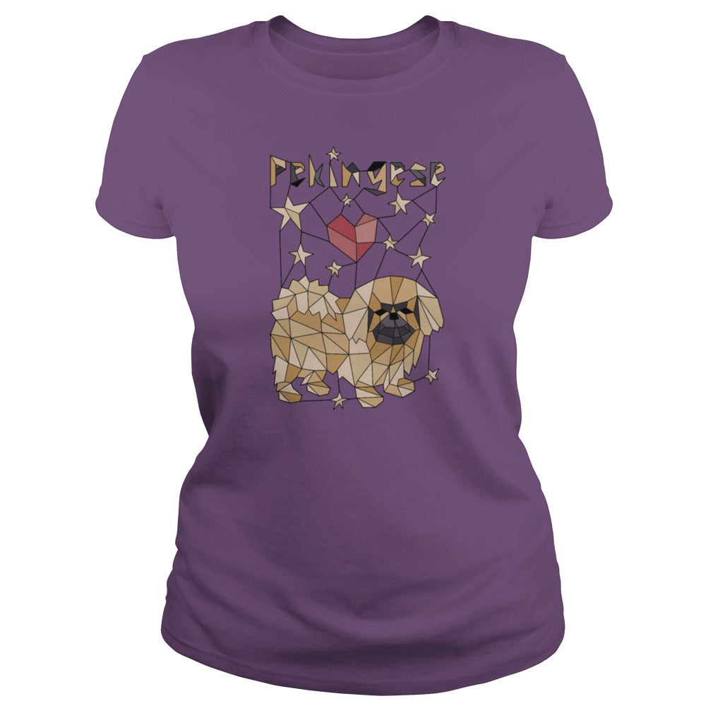 Geometric Pekingese T Shirt
