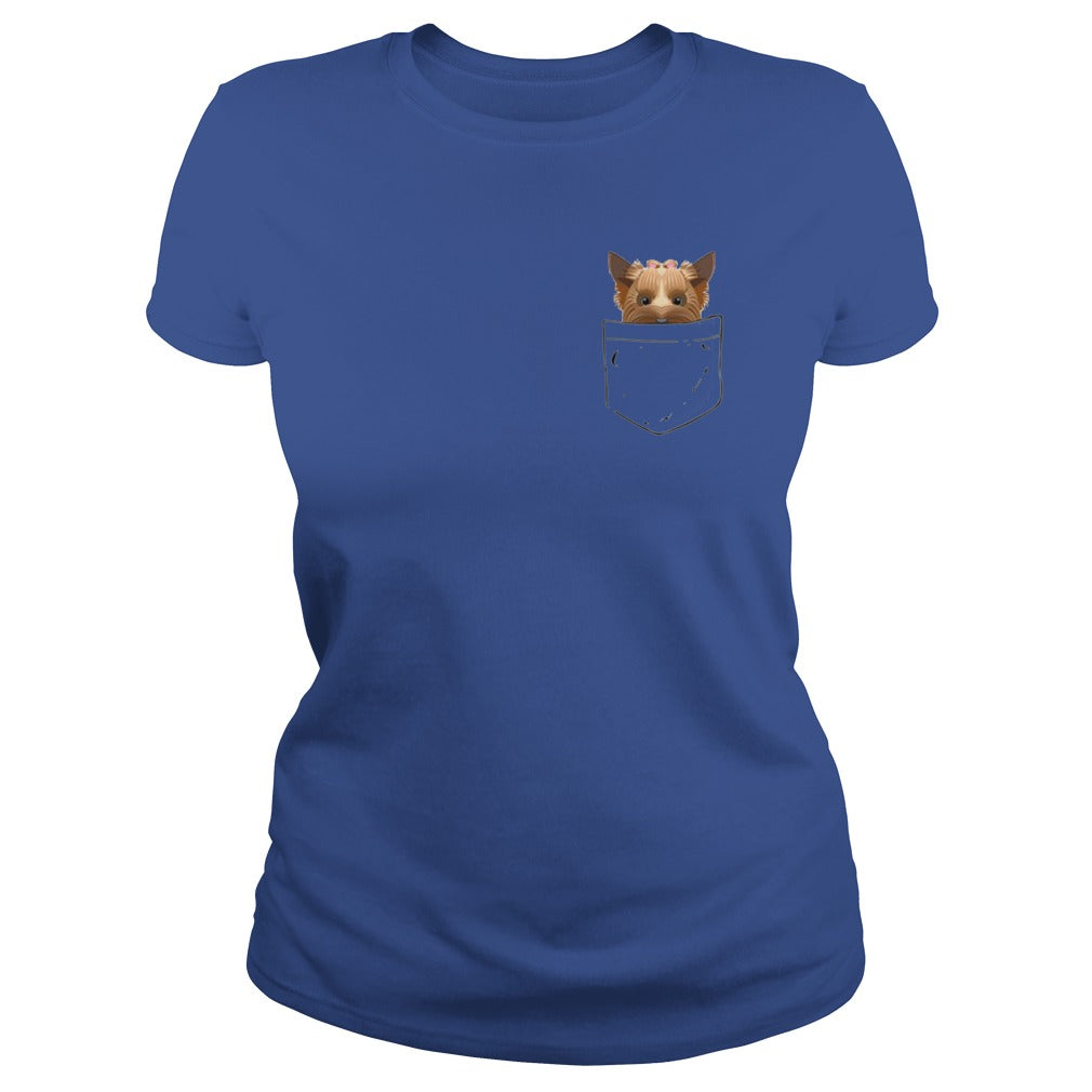 Yorkie in pocket T shirt