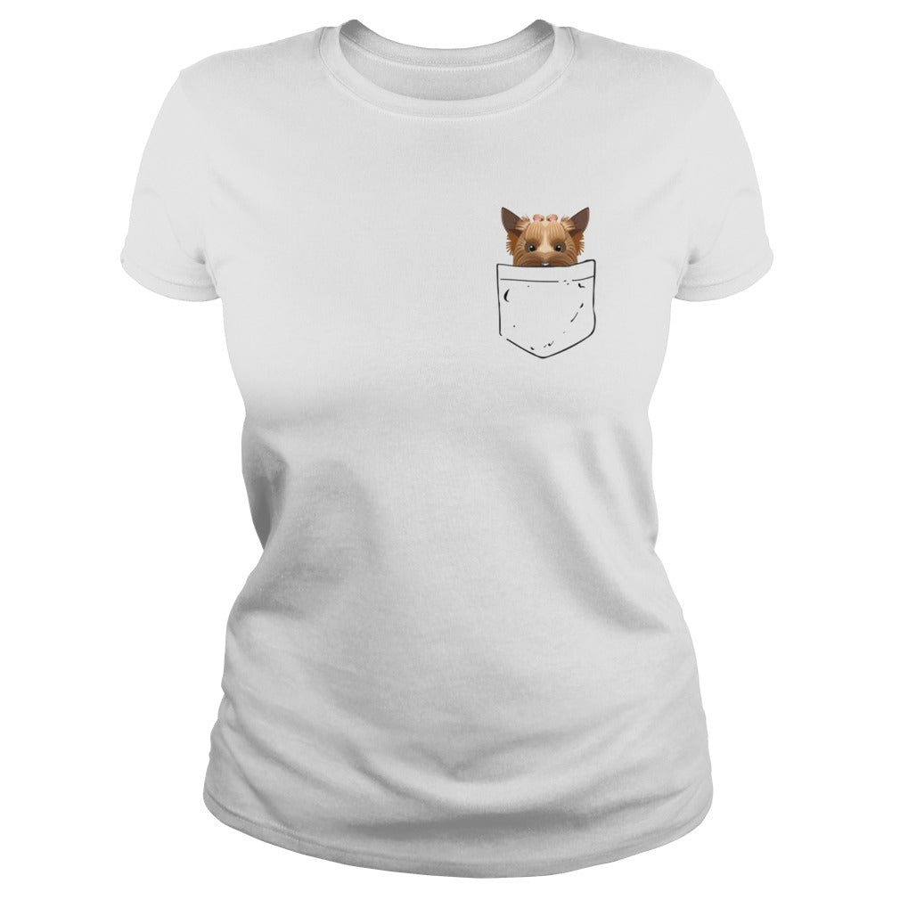 Yorkie in pocket T shirt