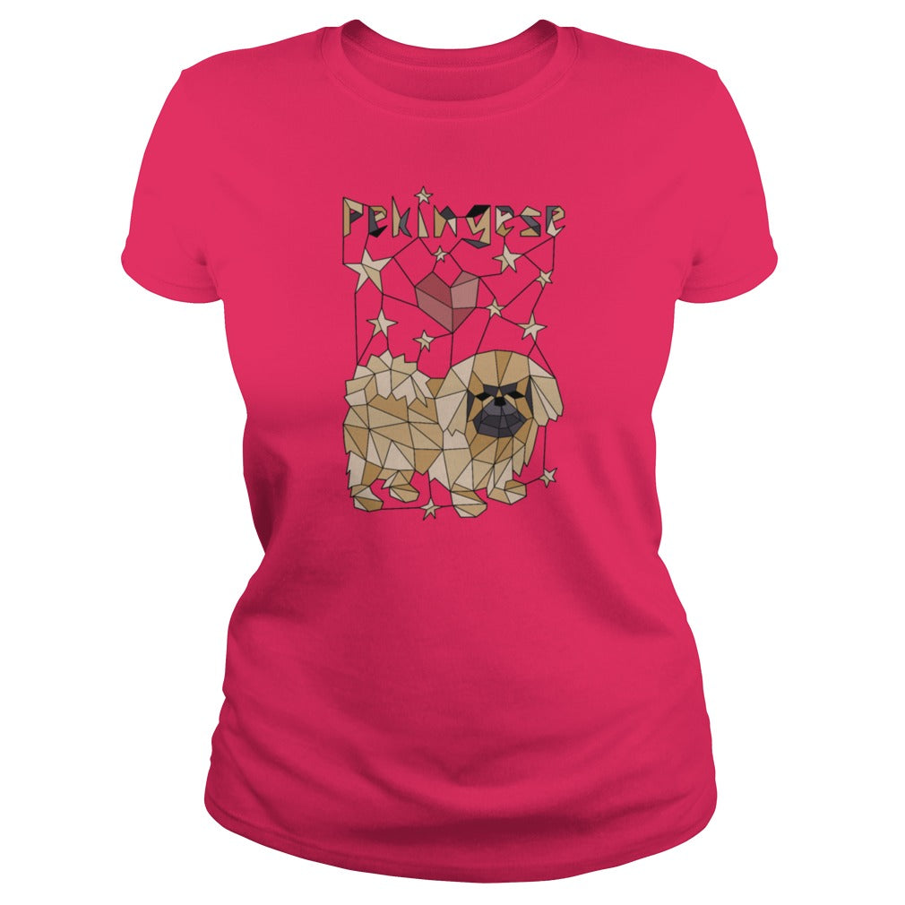 Geometric Pekingese T Shirt