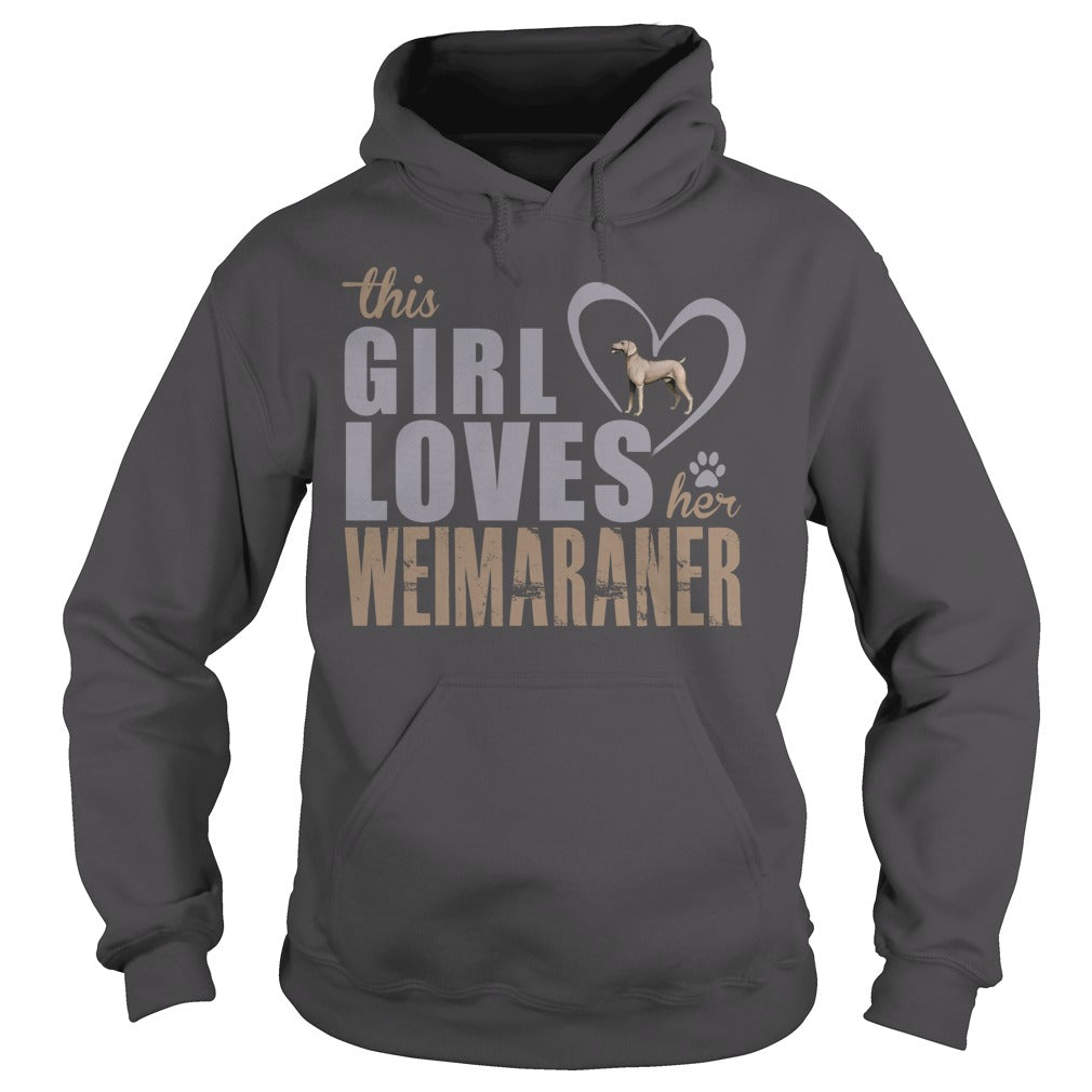 This Gril loves her Weimaraner