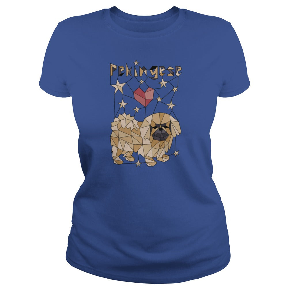 Geometric Pekingese T Shirt
