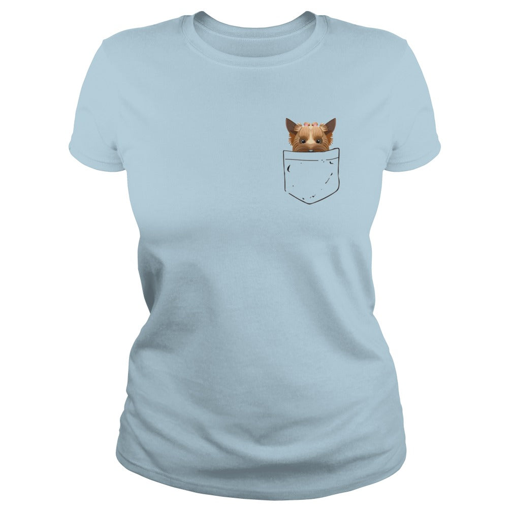 Yorkie in pocket T shirt