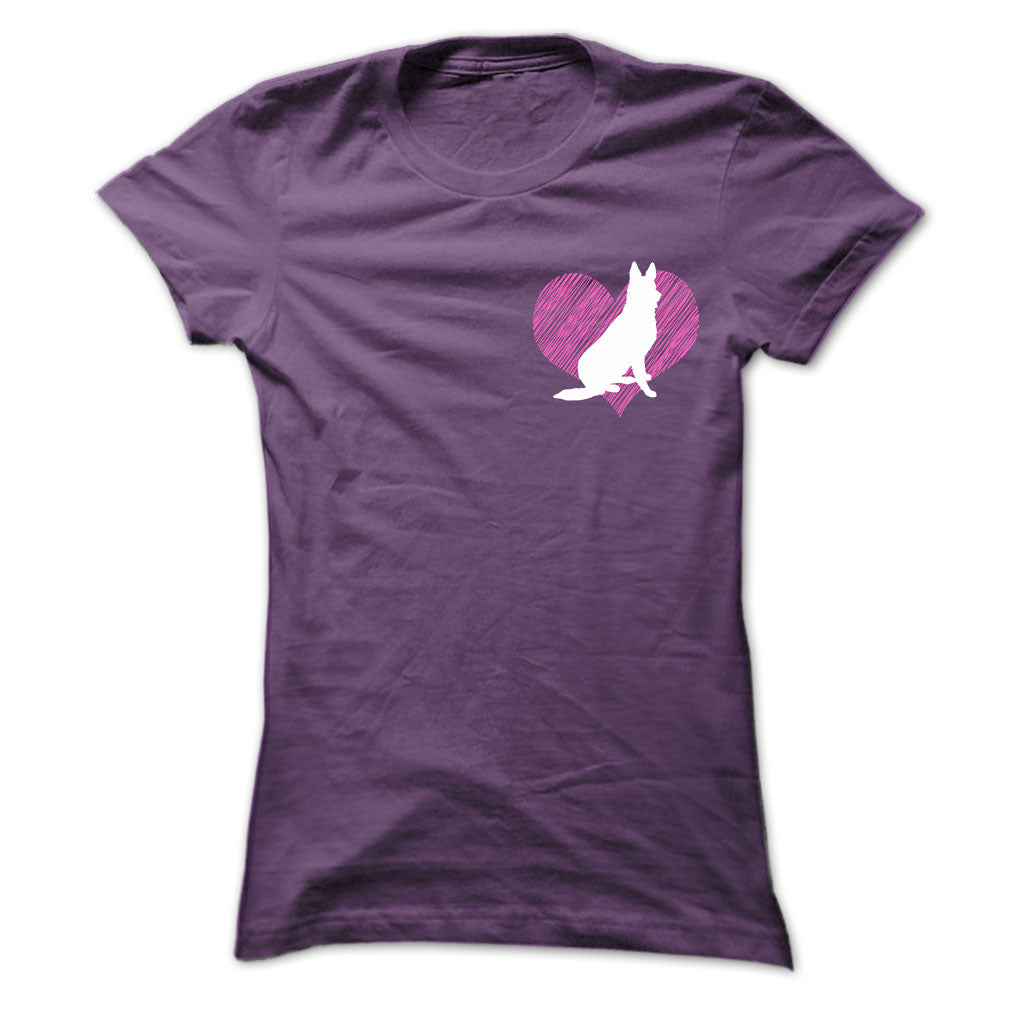I Love German Shepherd 2 Pink Heart