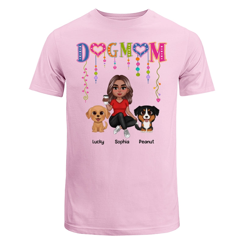 DOG MOM Strings Doll Woman And Watercolor Cute Dogs Personalized Shirt