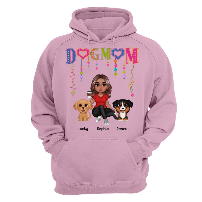DOG MOM Strings Doll Woman And Watercolor Cute Dogs Personalized Shirt