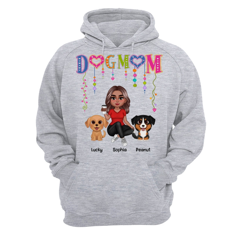DOG MOM Strings Doll Woman And Watercolor Cute Dogs Personalized Shirt
