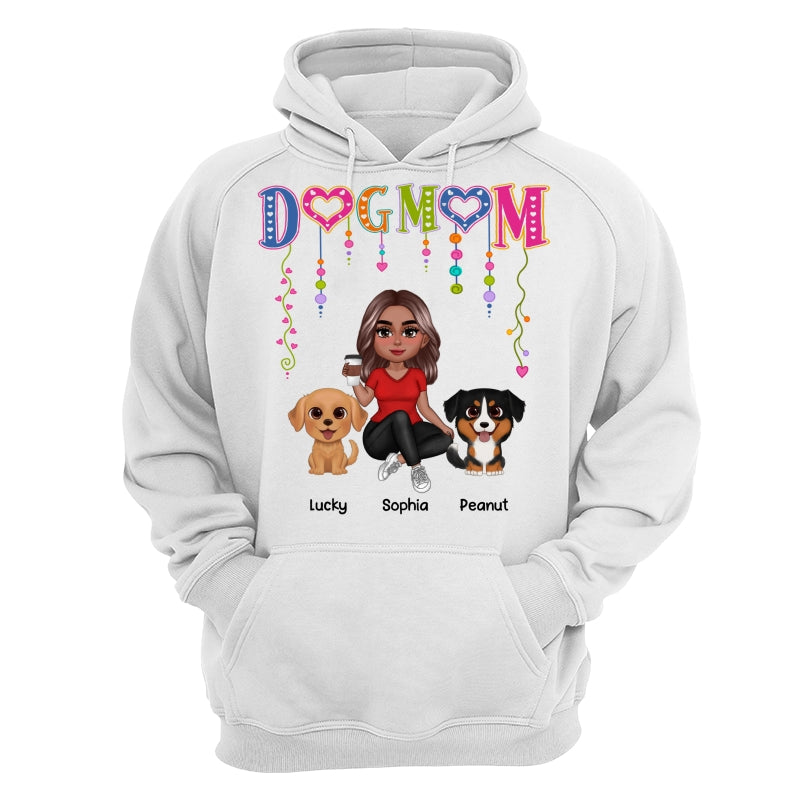 DOG MOM Strings Doll Woman And Watercolor Cute Dogs Personalized Shirt