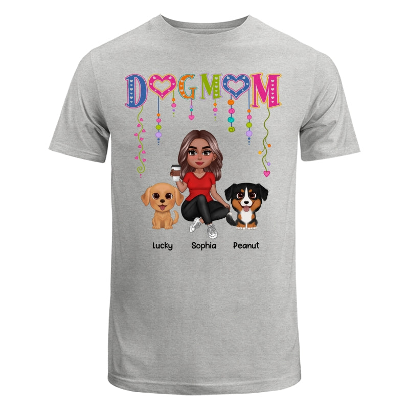 DOG MOM Strings Doll Woman And Watercolor Cute Dogs Personalized Shirt