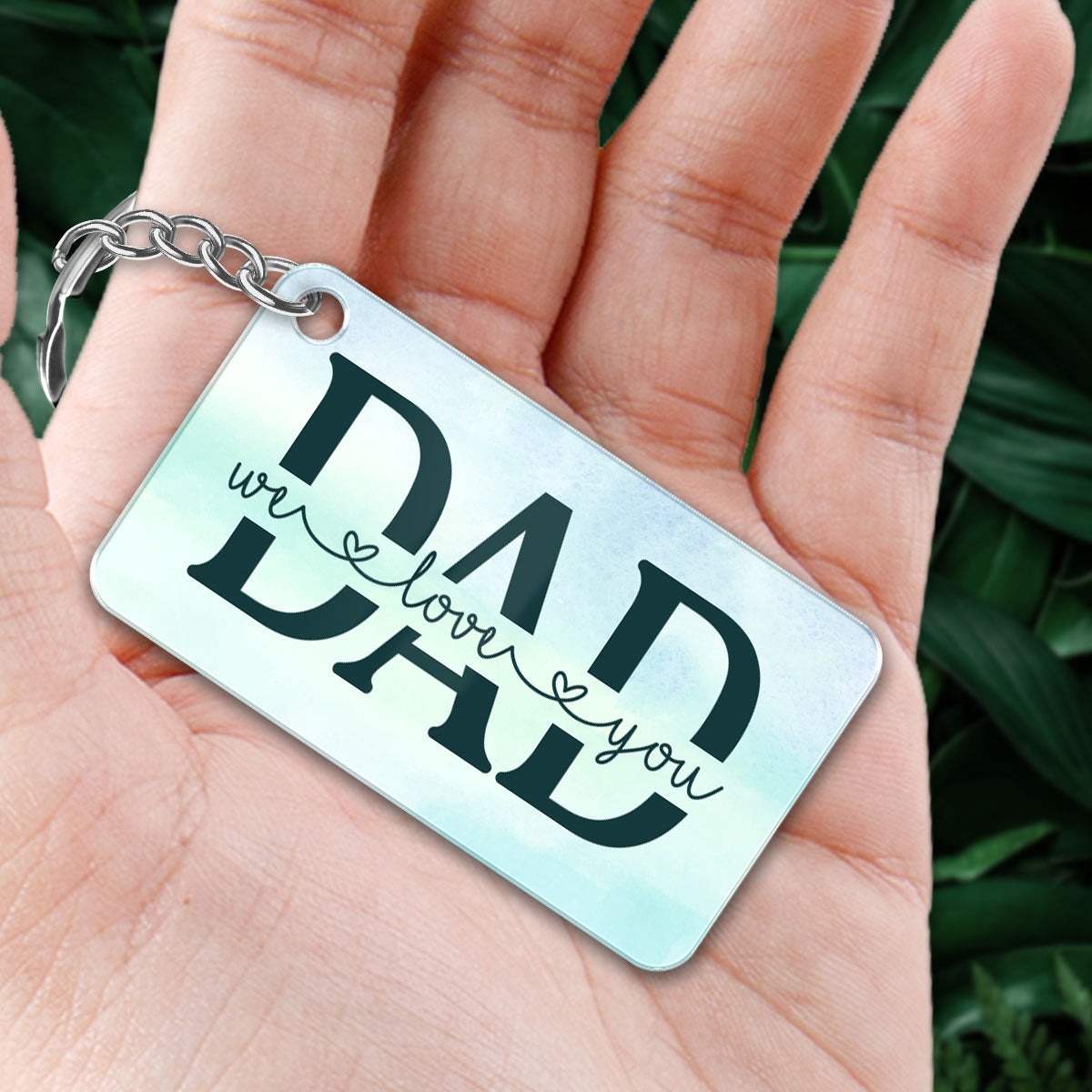 Real Man Dad And Kids Crossed Arms Forest Personalized Acrylic Keychain