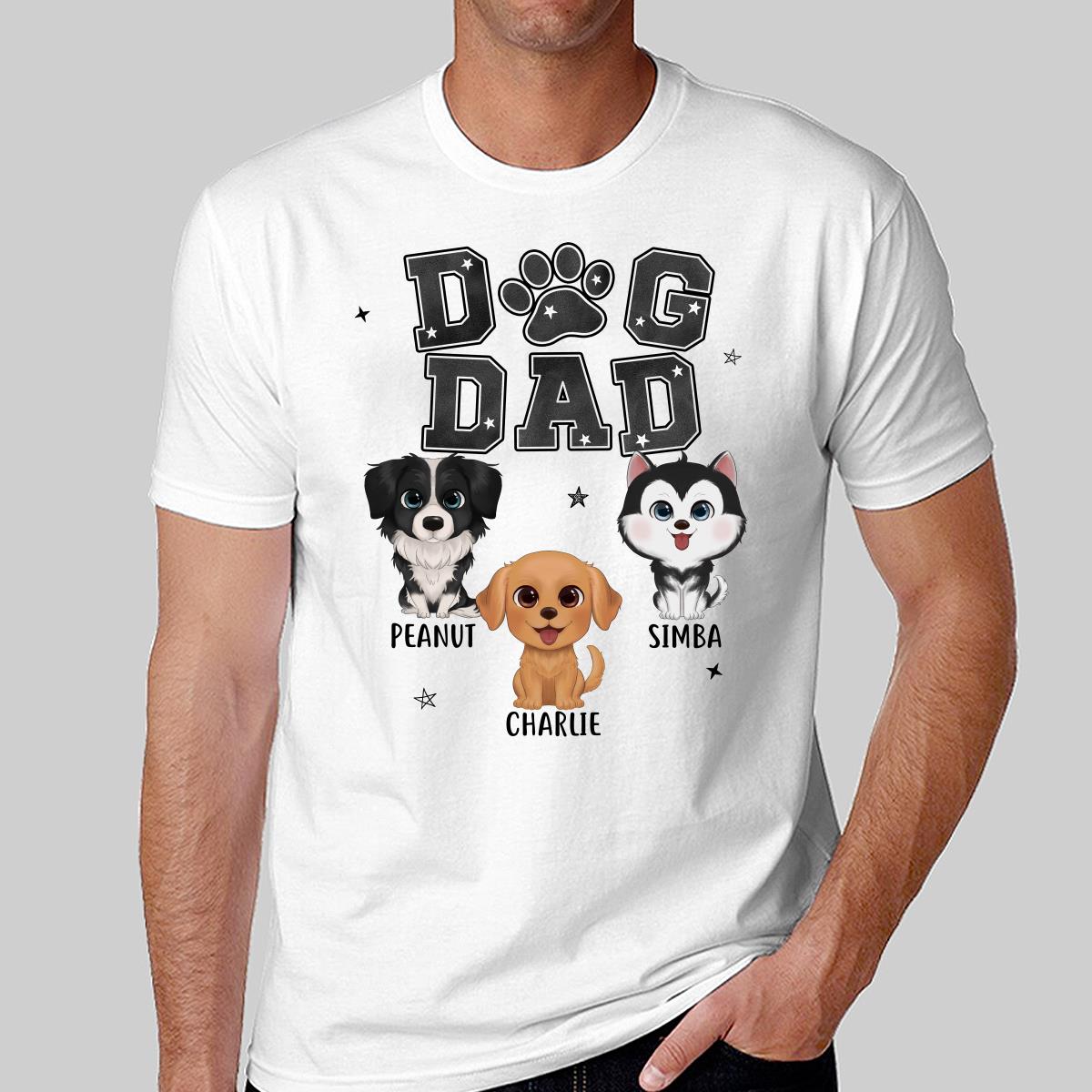 Watercolor Cute Dogs Dog Dad Personalized Shirt