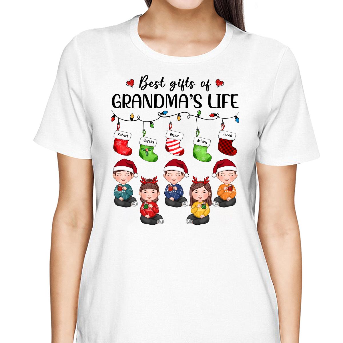 Christmas Stocking Best Gifts Of Grandma‘s Life Cute Kids Personalized Shirt