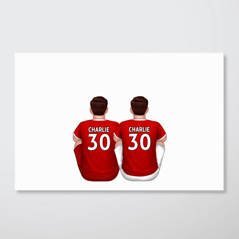 Copy of Daddy's Team Soccer Football Family Sitting Personalized Poster, Father's Day Gift For Dad, Grandpa, Husband