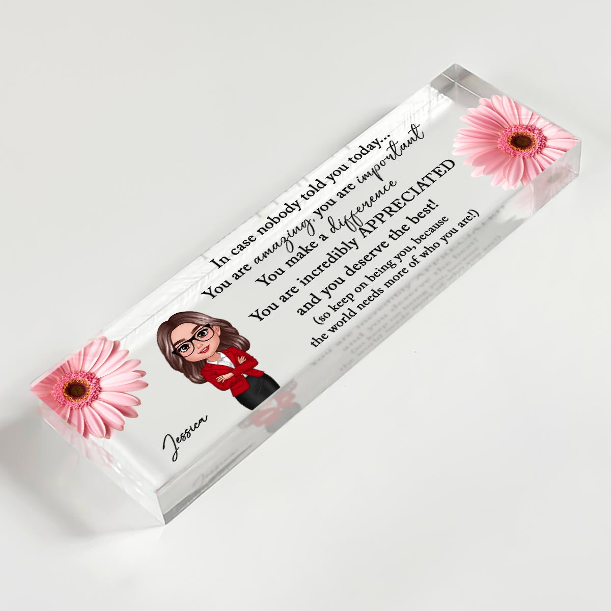 You Are Incredibly Appreciated, Coworker Colleagues Affirmations Personalized Acrylic Desk Name Plate, Office Gift, Appreciation Gift, Thank You Gift