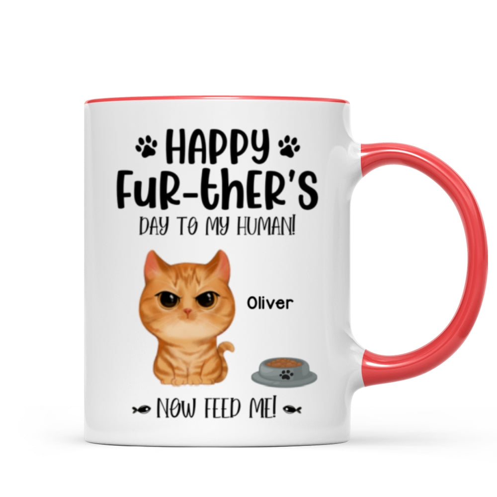 Angry Watercolor Cute Cats Happy Fur-ther‘s Day Father’s Day Gift For Cat Dads Personalized Mug