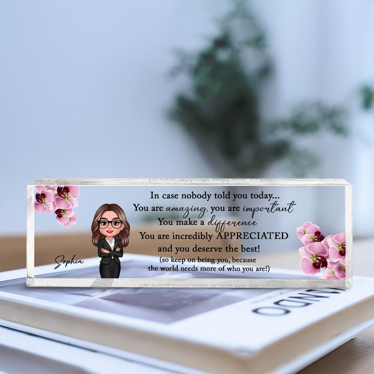 You Are Incredibly Appreciated, Coworker Colleagues Affirmations Personalized Acrylic Desk Name Plate, Office Gift, Appreciation Gift, Thank You Gift