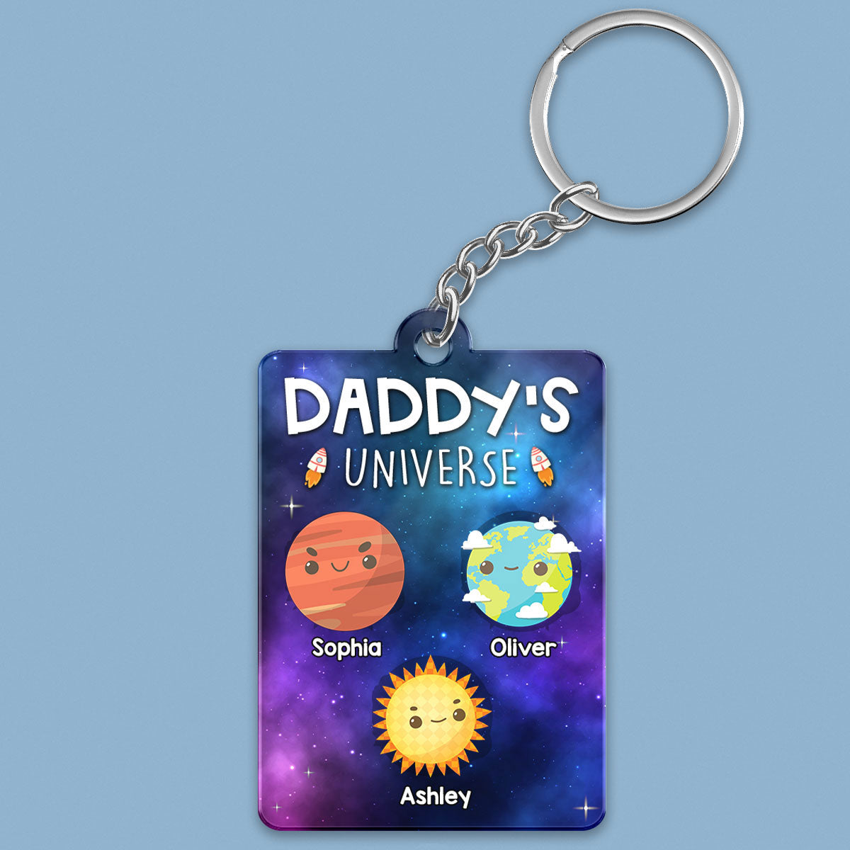 23051253604_Daddy‘s Universe Personalized Acrylic Keychain