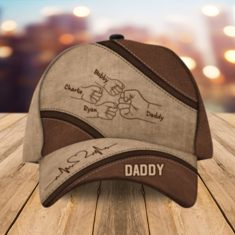 Daddy's Team Fist Bump Personalized Classic Cap, Father's Day Gift For Dad, For Grandpa, For Husband (test)