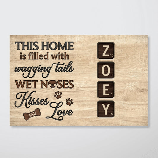 AMZ Pet Lover Home Decor Home With Paw Prints Crossword Puzzle Art Personalized Poster