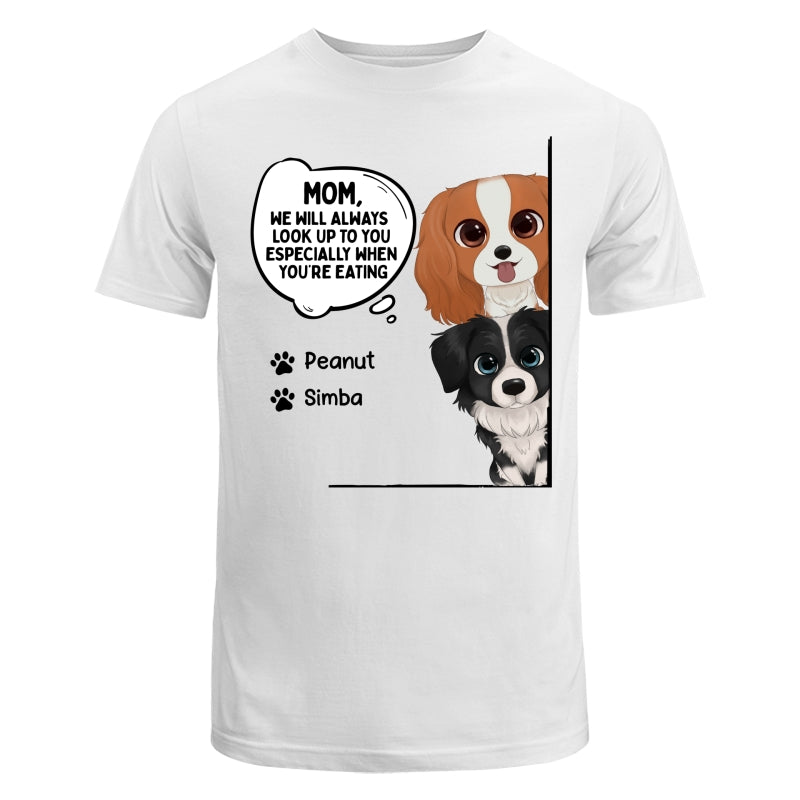 Dog Dad Mom We’ll Always Look Up To You Watercolor Cute Dogs Peeking Personalized Shirt