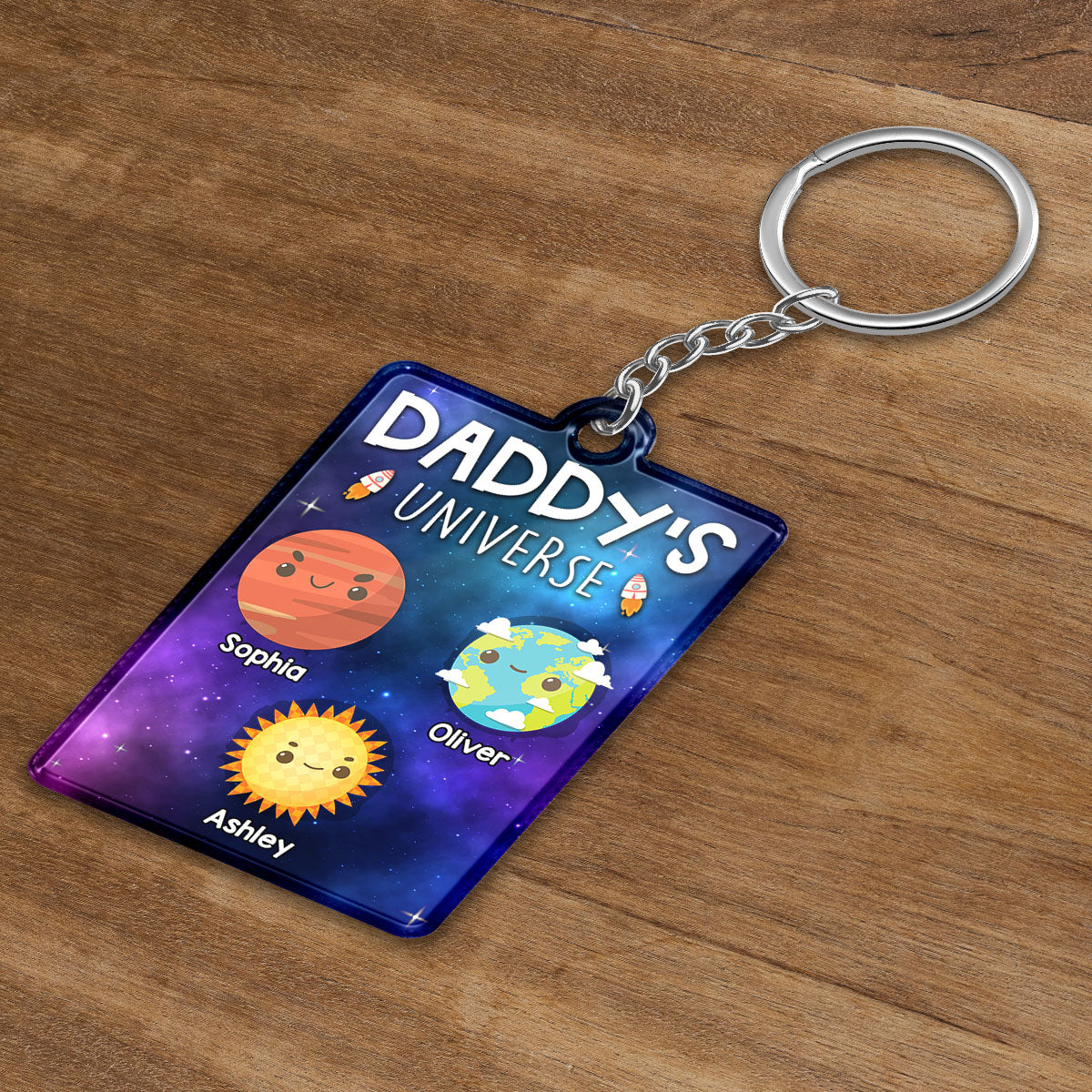 23051253604_Daddy‘s Universe Personalized Acrylic Keychain