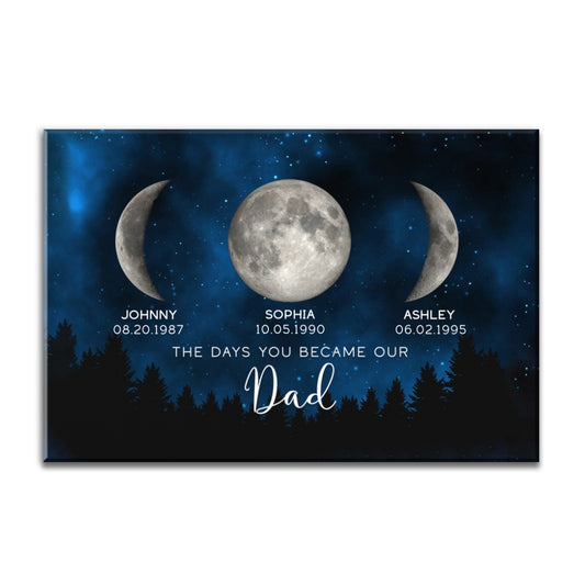 AMZ 202502252238 Galaxy Night The Days You Became Our Mom Birthday Moon Phase Personalized Canvas, A Heartfelt Gift for Mom’s Birthday, Mother’s Day, or Just Because