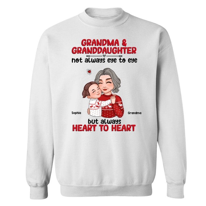 Grandma Granddaughter Grandson Always Heart To Heart Personalized Shirt