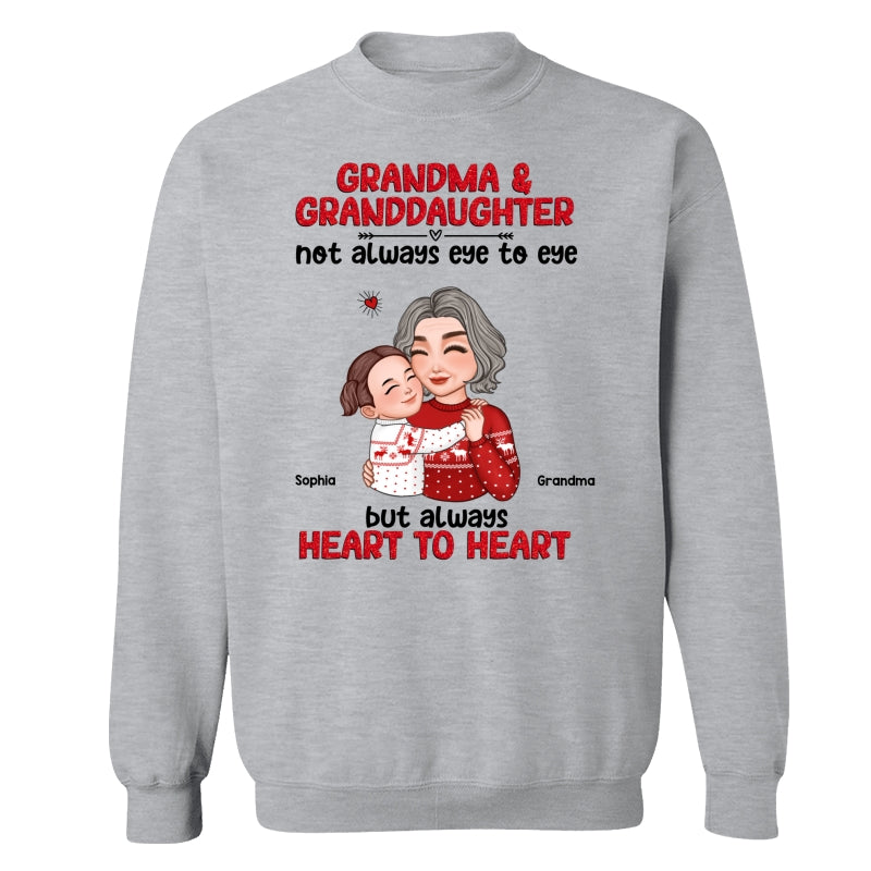 Grandma Granddaughter Grandson Always Heart To Heart Personalized Shirt