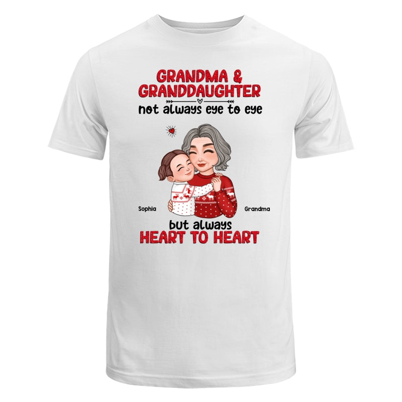 Grandma Granddaughter Grandson Always Heart To Heart Personalized Shirt