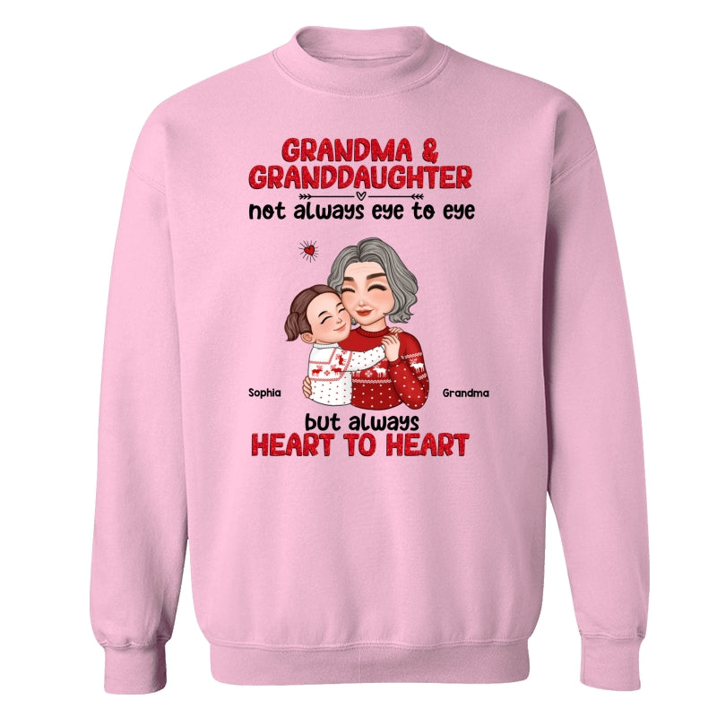 Grandma Granddaughter Grandson Always Heart To Heart Personalized Shirt